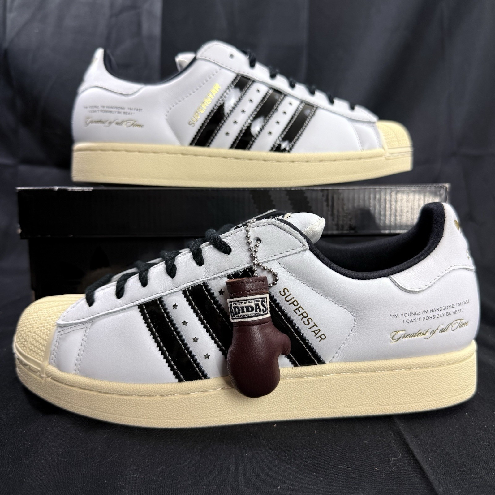 Size 8 Adidas Superstar 2 Muhammad Ali White Black Women's 9 Lifestyle Shoes